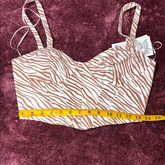Zara Tan and Brown Bustier Crop Top - Picture 7 of 7